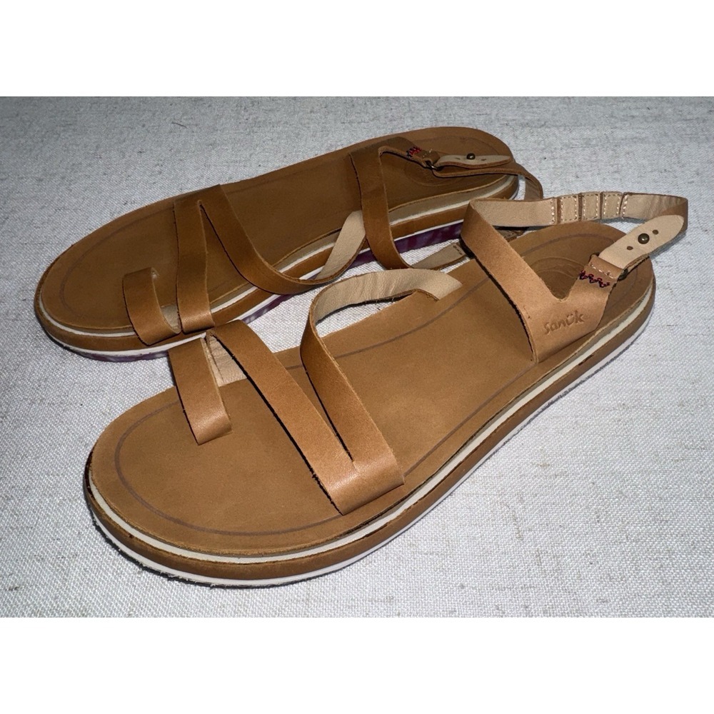 Women's 11 Natural Sanuk x Grateful Dead Vazon Sustainable Leather Sandals Shoes